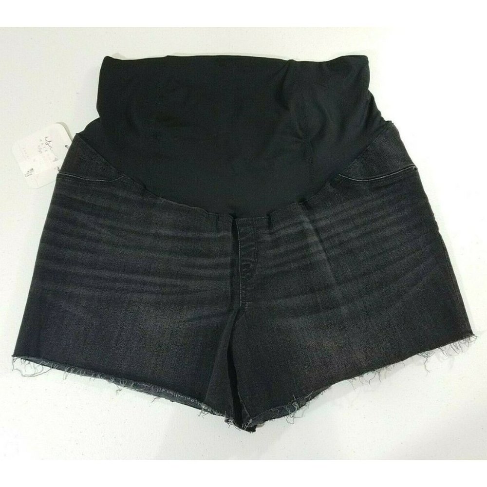 Isabel Maternity Cutoff Denim Midi Shorts Size 14